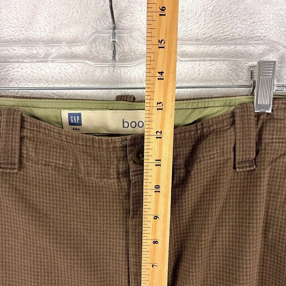 VTG Gap Pants Mens 36x34 (36x32) Brown Houndstooth Boot Fit Baggy Preppy Y2K